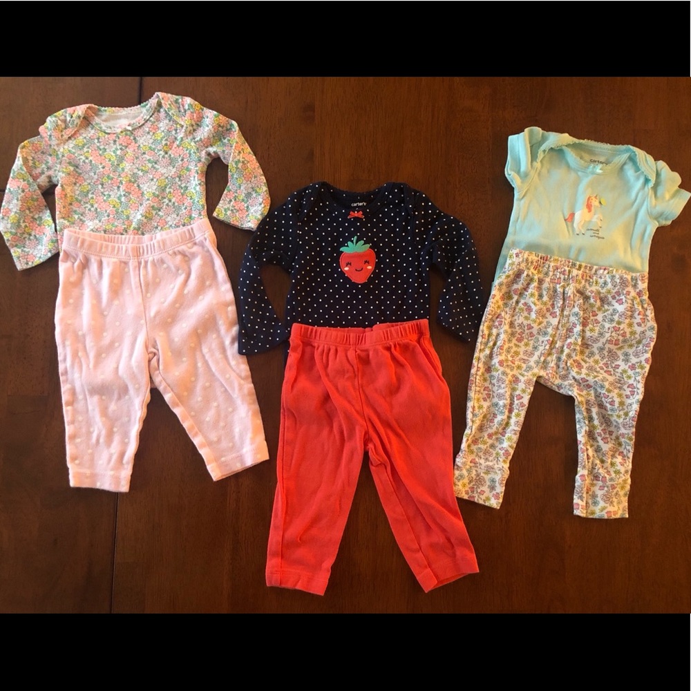 Carter’s 6 mos. girl outfits. Lightly worn.